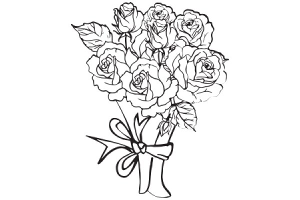 A Bouquet of Roses with a Ribbon and Boots