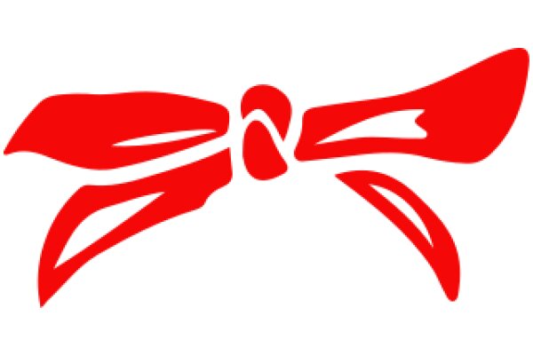 Stylized Red Bow with a White Background