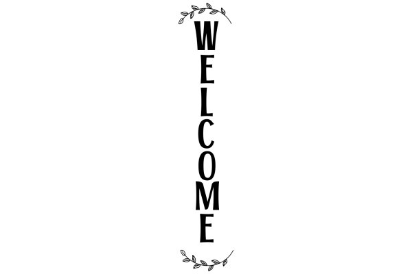 Welcome Sign with Laurel Leaf Border