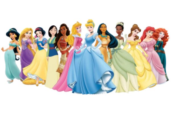 Disney Princesses: A Colorful Gathering of Iconic Characters