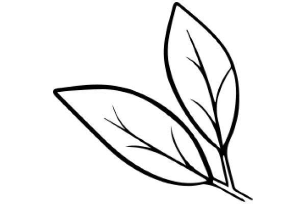 Simplistic Line Drawing of a Leaf