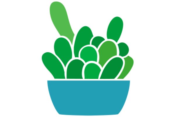 Vibrant Green and Blue Cactus in a Bowl