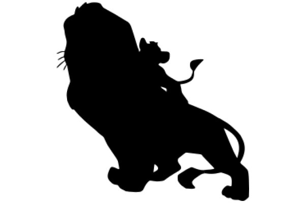 Silhouette of a Lion and a Lioness