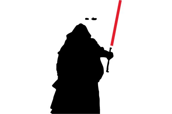 A Silhouette of a Figure Holding a Lightsaber