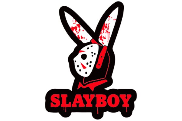 Stylized Slayer Rabbit Logo with Red Splatter Effect