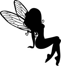 Silhouette of a Female Fairy with Wings