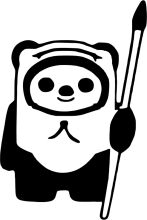 A Playful Panda Character with a Spoon