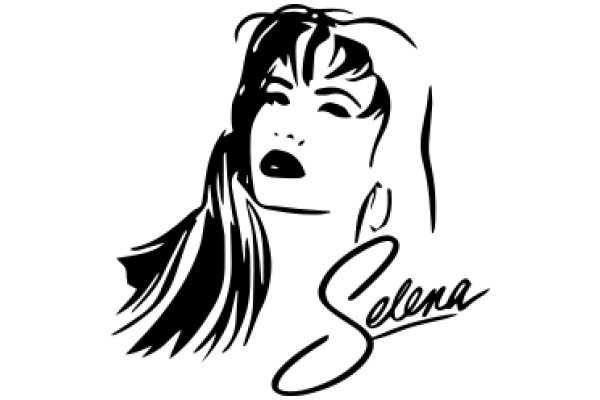 Stylized Portrait of a Woman with the Word 'Selena' Below Her