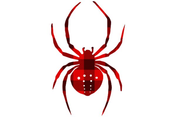 Vibrant Red and Black Checkered Spider Silhouette