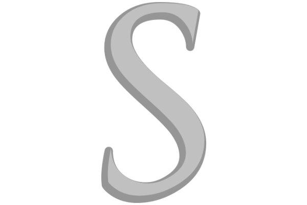 Stylized Gray Letter 'S' on a White Background