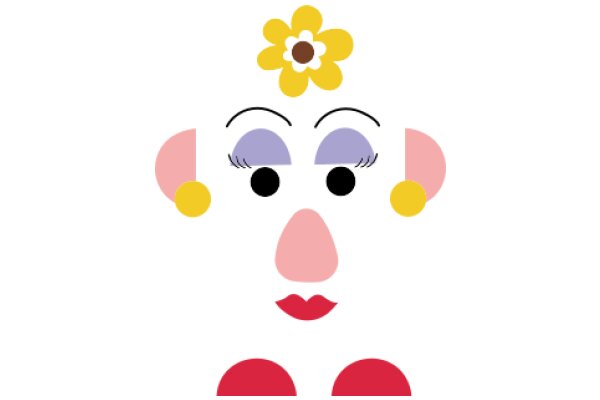 Whimsical Character with Flower and Lipstick Details