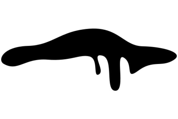 Stylized Black Silhouette of a Droplet