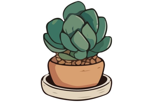 A Digital Illustration of a Plant Pot with a Plant Inside