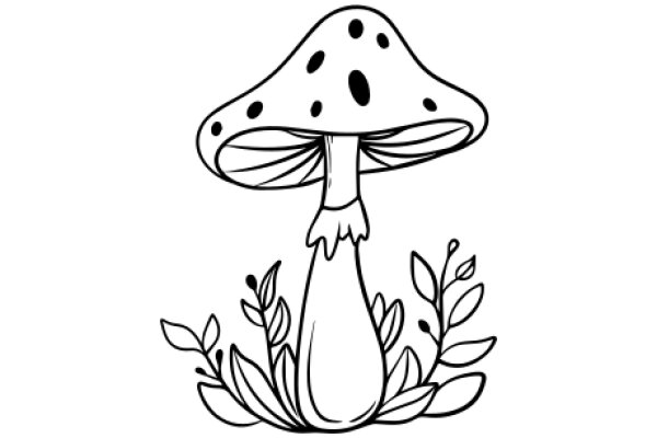 Whimsical Mushroom Character with Flower Accents