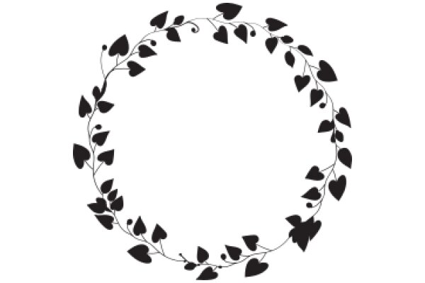 Elegant Black Heart Leaf Wreath