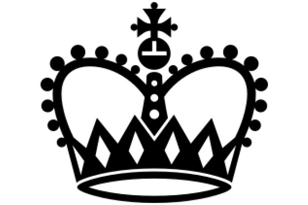 Monochrome Crown Icon with Cross Symbol