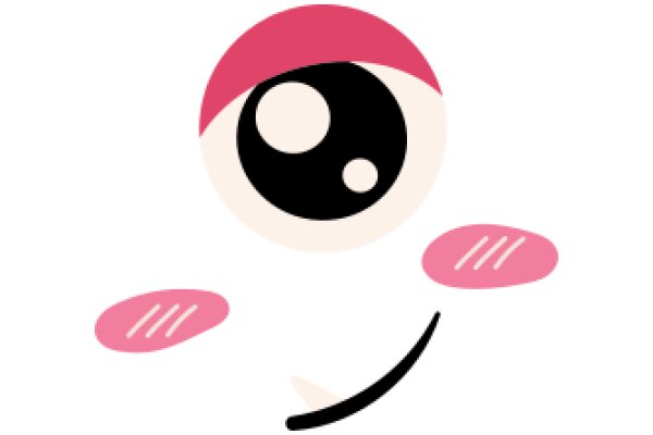 A Playful Interaction: An AI Assistant's Smiling Face with Pink Lips and Eyes