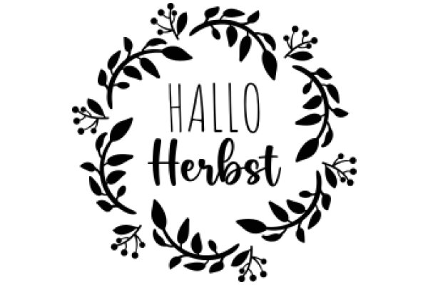 Elegant Floral Design with the Words 'Hallo Herbst' Centered