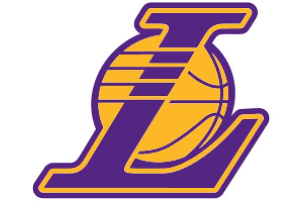 Vibrant Purple and Yellow Lakers Logo