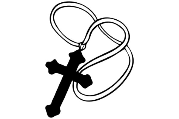 A Simple Illustration of a Cross and Rope