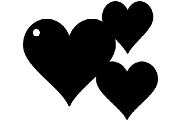 Simplistic Silhouette of Two Hearts