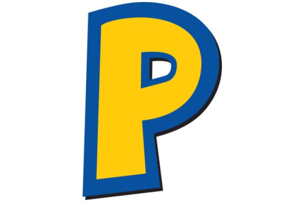 Vibrant Letter 'P' in Blue and Yellow