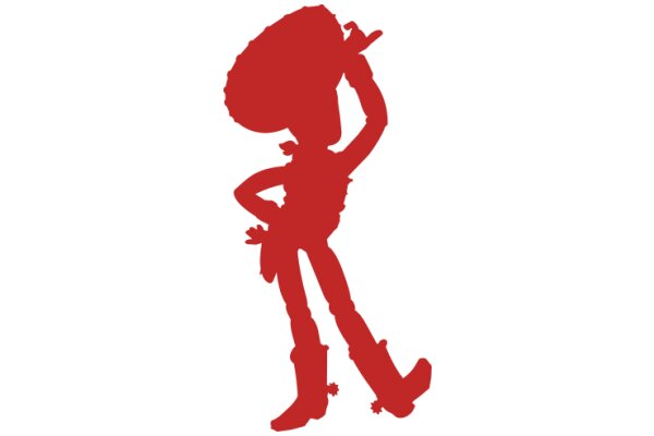 A Silhouette of a Cowboy in Red