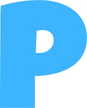 A Clear and Simple Representation of the Letter 'P' in Blue