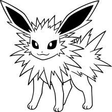 Stylized Line Art of a Fluffy Ear Pokémon