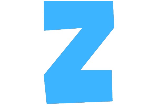 Stylized Blue Letter 'Z' with a White Outline