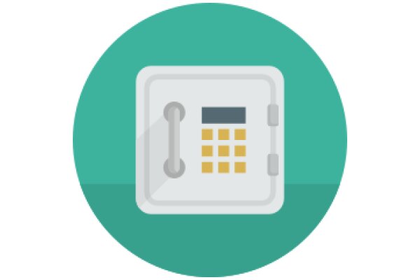 Digital Calculator Icon with a Teal Background