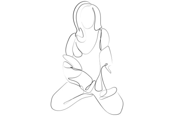 A Line Drawing of a Person in a Meditative Pose