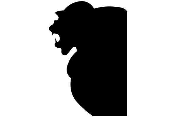 Silhouette of a Roaring Lion