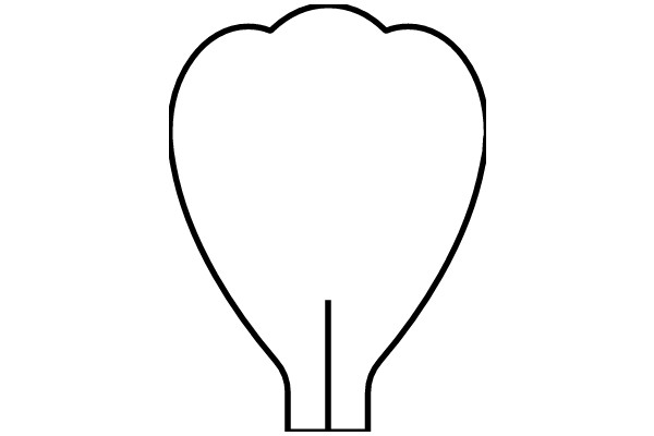 Simplified Line Drawing of a Light Bulb