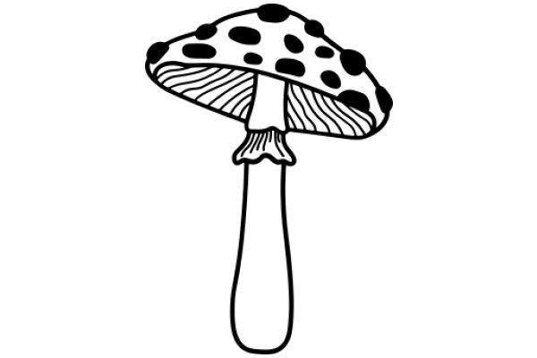 A Simple Line Drawing of a Mushroom