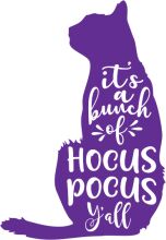 A Purrfectly Purple Feline's Witty Quote on Hocus Pocus