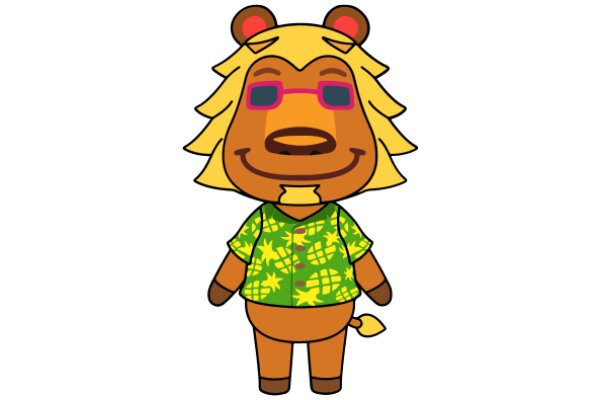 A Friendly Bear with a Smile and a Hawaiian Shirt