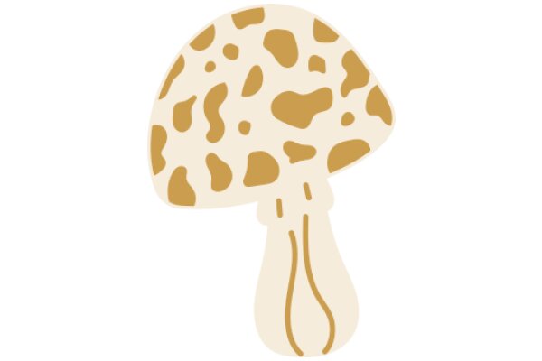 A Whimsical Illustration of a Mushroom with a Stem