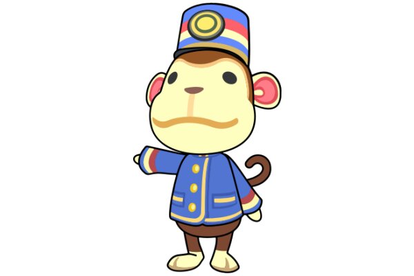 A Friendly Monkey in a Blue Uniform