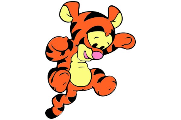 Vibrant Cartoon Tiger: A Playful and Friendly Character