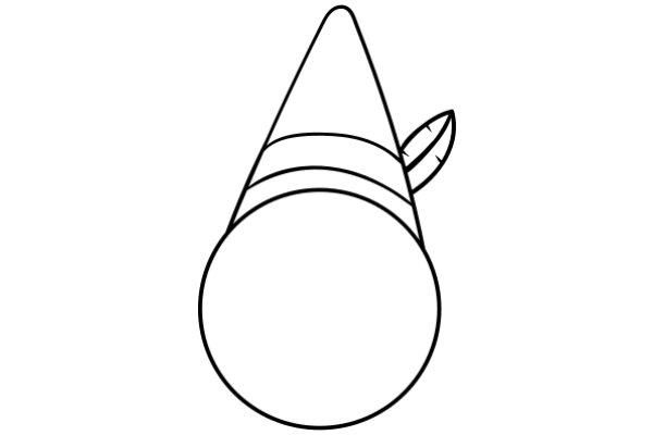 Simplistic Line Drawing of an Ice Cream Cone