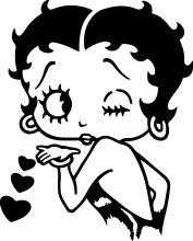 Whimsical Cartoon of a Woman with Heart-Shaped Eyes and Ears, Surrounded by Hearts