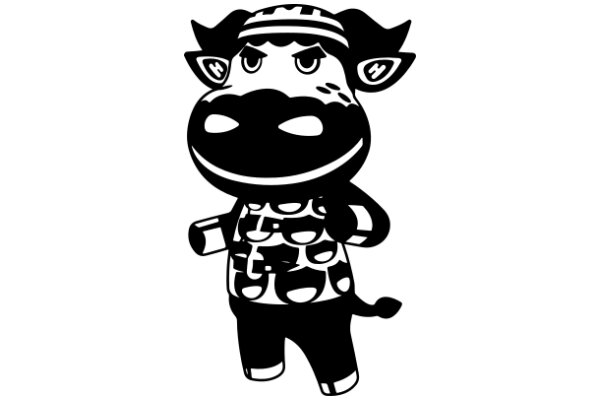 A Playful Illustration of a Cow Character