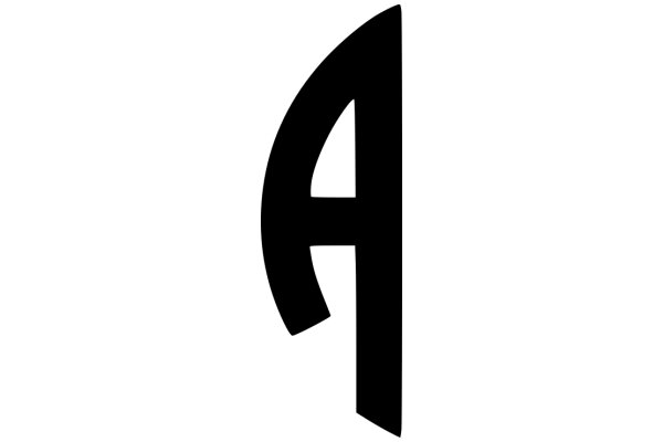 Stylized Black Letter 'A' on a White Background