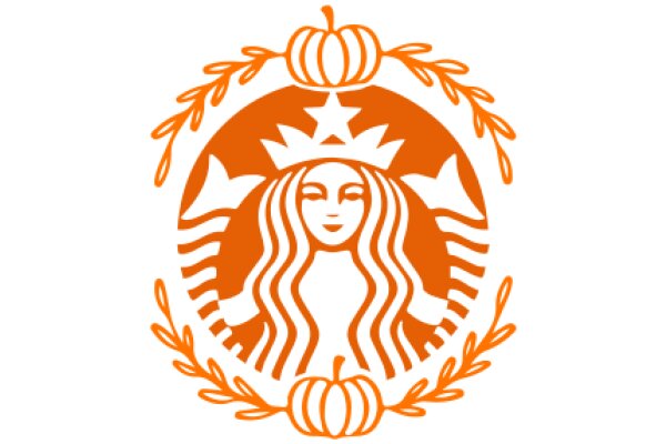 Stylized Starbucks Logo with Autumnal Elements