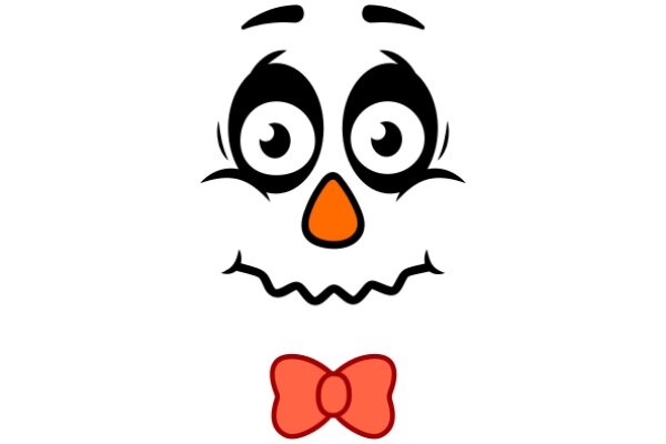 A Whimsical Character: A Cartoon Face with a Bow Tie