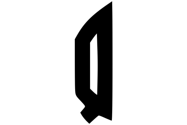 Stylized Black Letter 'Q' on a White Background