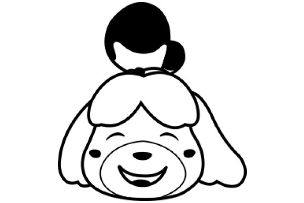 A Playful Puppy Emoji: A Smiling Dog with a Bow on Its Head