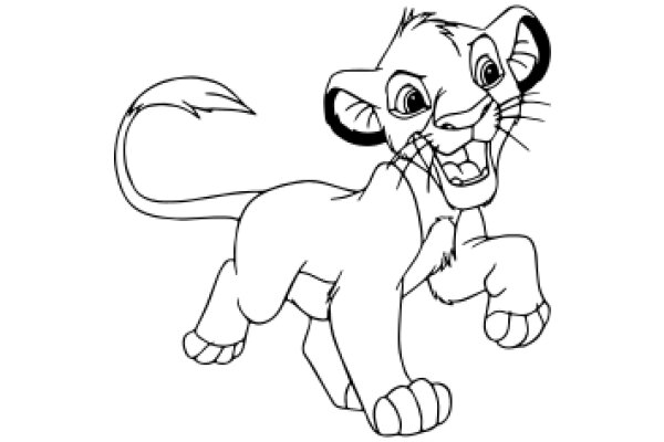 A Playful Lion Character with a Smile