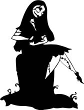 Silhouette of a Woman with a Bird in Her Hand